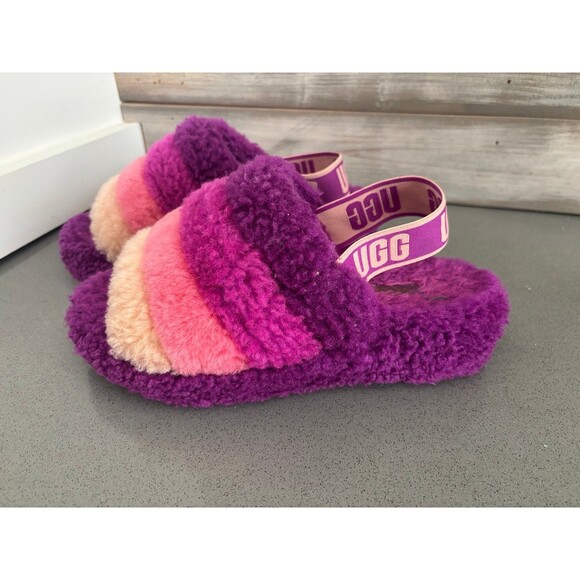 UGG BERRYLICIOUS MULTI FLUFF YEAH SLIDE SHEEPSKIN SLIPPERS Size 6 - Picture 6 of 10